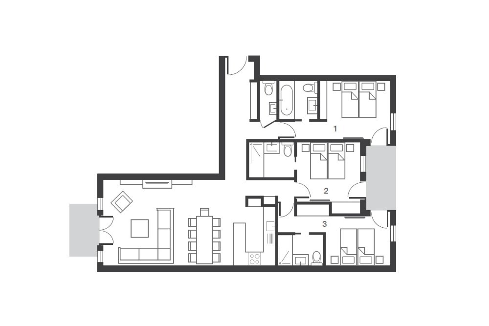 No.5 Aspen House Val d’Isere Floor Plan 1
